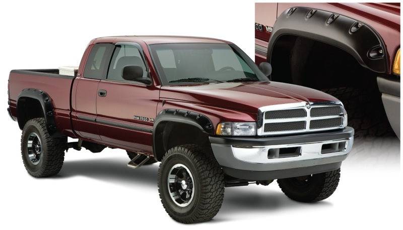 Bushwacker 94-01 Dodge Ram 1500 Fleetside Pocket Style Flares 4pc 78.0/96.0in Bed - Black - Mammoth Racing -
