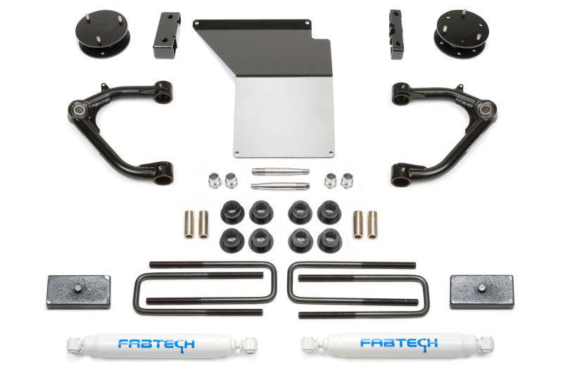 Fabtech 14-18 GM K1500 w/OE Alum. UCA 4in Uniball UCA System w/Rear Perf. Shocks - Mammoth Racing -