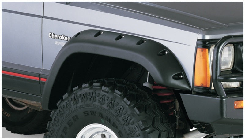 Bushwacker 84-01 Jeep Cherokee Cutout Style Flares 2pc Fits 4-Door Sport Utility Only - Black - My Store