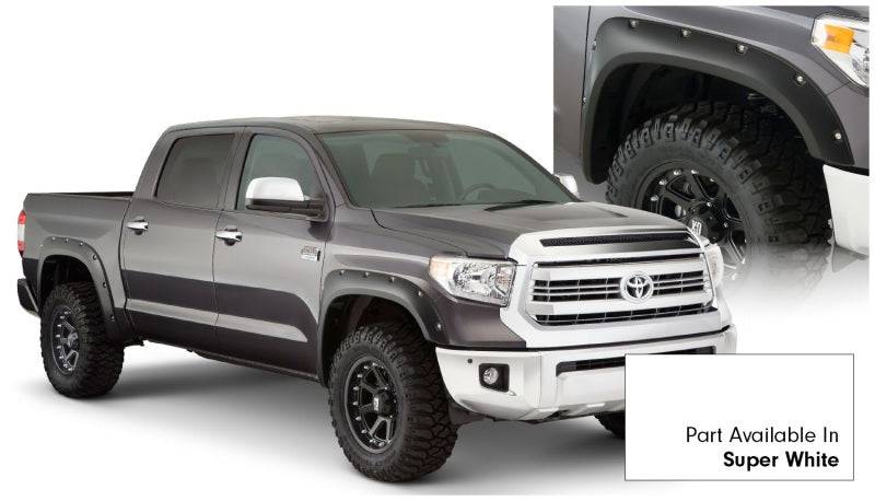 Bushwacker 16-18 Toyota Tundra Fleetside Pocket Style Flares 4pc 66.7/78.7/97.6in Bed - Super White - Mammoth Racing -