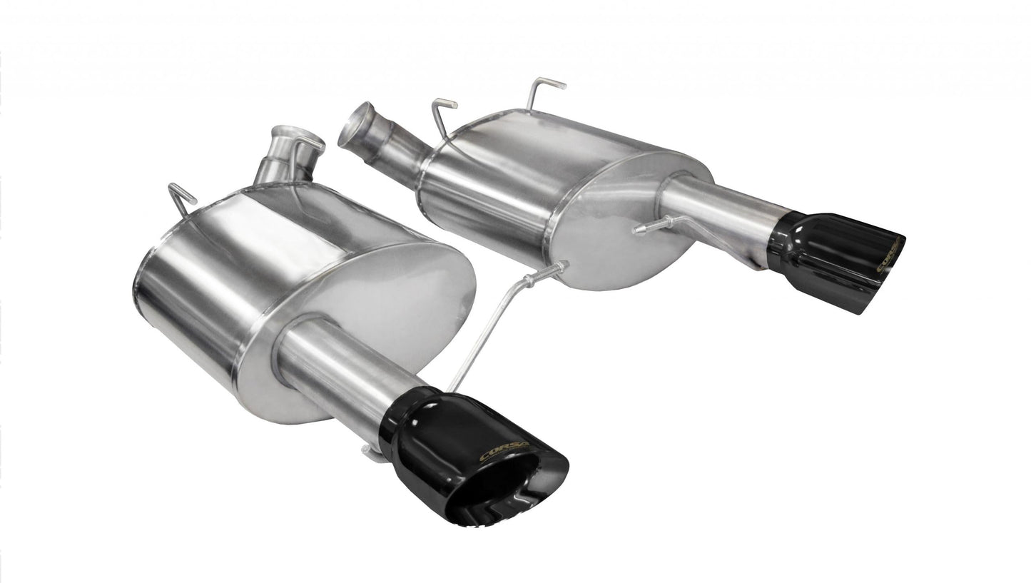 14317BLK Corsa 3.0 Inch Axle-Back Xtreme Dual Exhaust Black 4.0 Inch Tips 11-14 Mustang GT/11-13 Boss 302 5.0L Stainless Steel Corsa Performance - Mammoth Racing -COR14317BLK