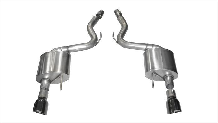 14326BLK Corsa 3.0 Inch Axle-Back Sport Dual Exhaust Black 4.5 Inch Tips 15-17 Mustang GT Fastback 5.0L Stainless Steel Corsa Performance - Mammoth Racing -COR14326BLK