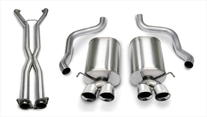 14469CB6 Corsa 2.5 Inch Cat-Back Xtreme Dual Exhaust Polished 3.5 Inch Tips 05-08 Corvette A6 Auto Trans 6.0L/6.2L Stainless Steel Corsa Performance - Mammoth Racing -COR14469CB6