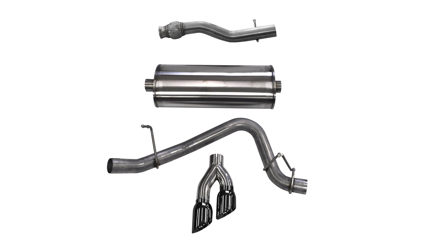 Corsa 14748BLK 3.0 Inch Cat-Back Sport Single Side Exit Exhaust 4.0 Inch Black Tips - Mammoth Racing -COR14748BLK