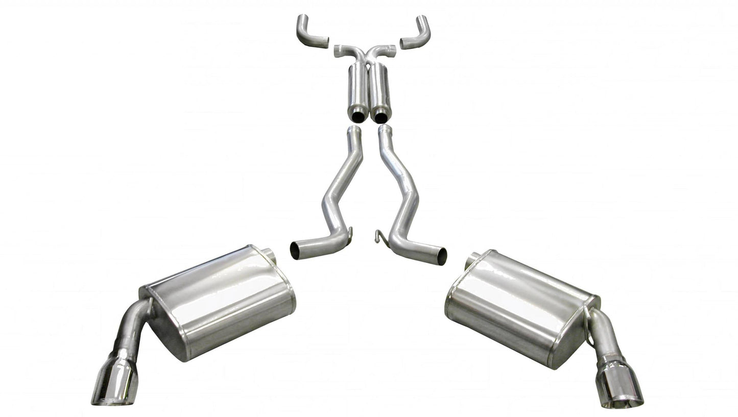 Corsa 14952 2.5 Inch Cat-Back Plus X-Pipe Sport Exhaust Dual Rear Exit 4.0 Inch Polished Tips 10-15 Chevrolet Camaro SS Coupe Auto Trans - Mammoth Racing -COR14952