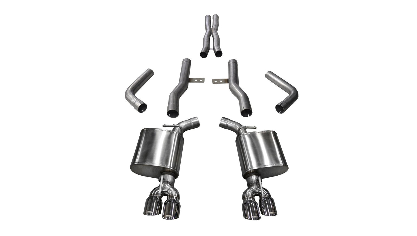 Corsa 14989 2.75 Inch Cat-Back Xtreme Dual Rear Exit Exhaust 3.5 Inch Polished Tips 15-Present Dodge Challenger SRT 392/R/T Scat Pack/SRT Hellcat - Mammoth Racing -COR14989