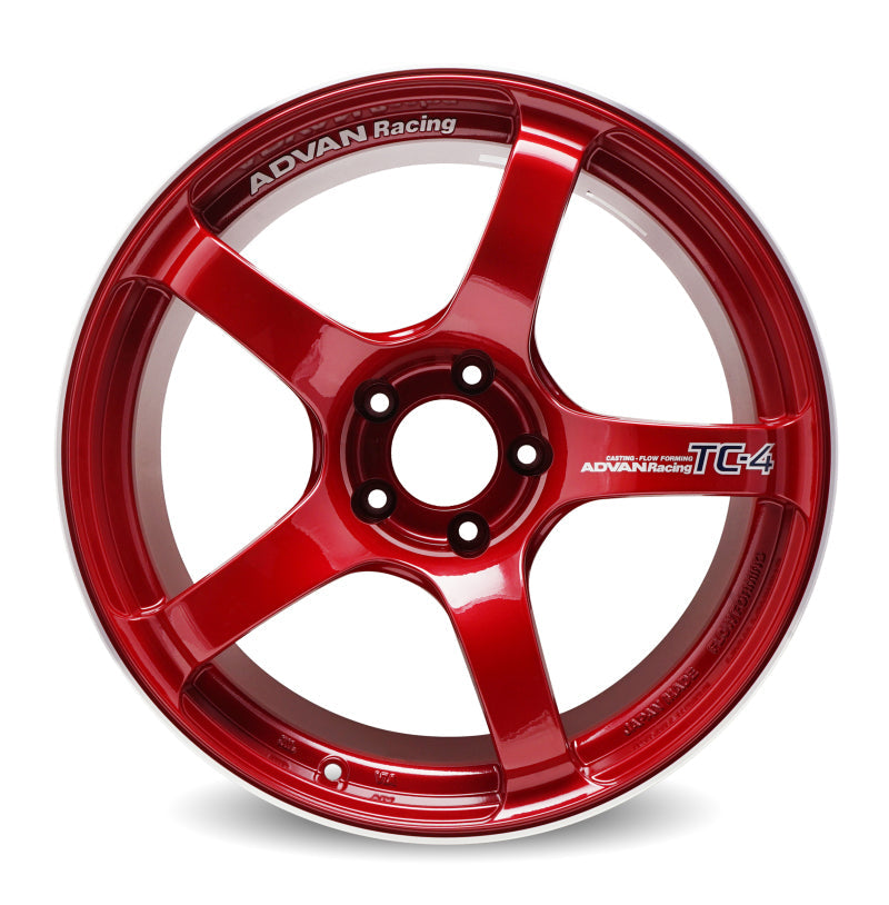 Advan TC4 18x11 +30 5-114.3 Racing Candy Red & Ring Wheel - My Store