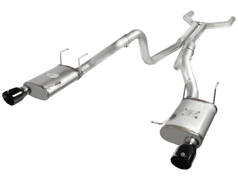 aFe MACHForce XP Cat-Back Exhaust 3in SS w/ Black Tips 11-14 Ford Mustang GT V8 5.0L - Mammoth Racing -