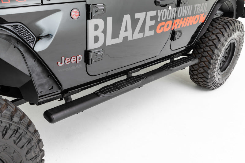 Go Rhino 18-20 Jeep Wrangler JLU 5in 1000 Series Complete Kit w/Sidestep + Brkts - Mammoth Racing -