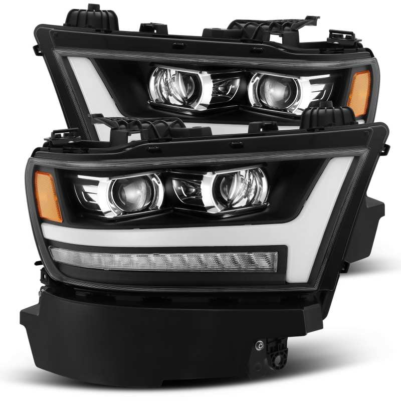 AlphaRex 19-20 Dodge Ram 1500 LUXX LED Proj Headlights Plnk Style Black w/Activ Light/Seq Signal/DRL - My Store
