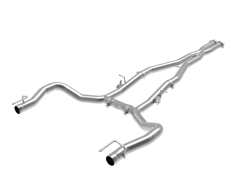 aFe MACH Force-Xp 3in 304 SS Cat-Back Exhaust 15-20 Dodge Charger Hellcat V8-6.2L/6.4L w/o Muffler - Mammoth Racing -