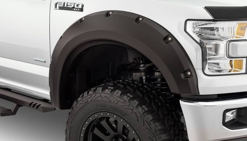 Bushwacker 15-17 Ford F-150 Max Pocket Style Flares 4pc 78.9/67.1/97.6in Bed - Black - Mammoth Racing -