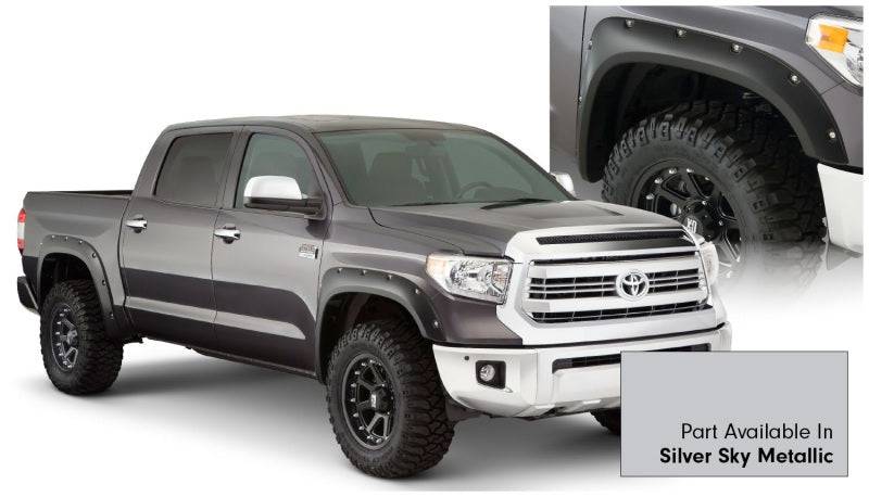 Bushwacker 16-18 Toyota Tundra Fleetside Pocket Style Flares 4pc 66.7/78.7/97.6in Bed - Silver Sky - Mammoth Racing -