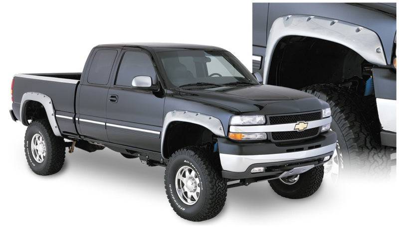 Bushwacker 07-07 Chevy Silverado 1500 Classic Fleetside Cutout Style Flares 2pc - Black - Mammoth Racing -