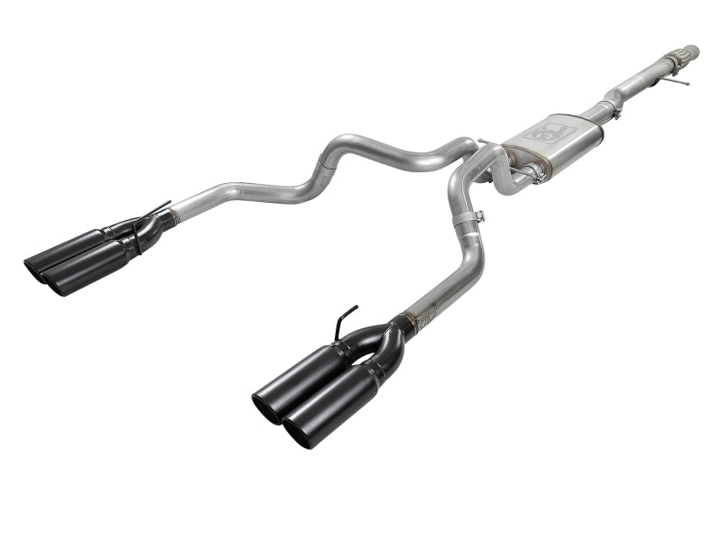 aFe Vulcan Series 4-3in 304SS Exhaust Cat-Back w/ Blk Tips 2019 GM Silverado/Sierra 1500 V8-6.2L - Mammoth Racing -
