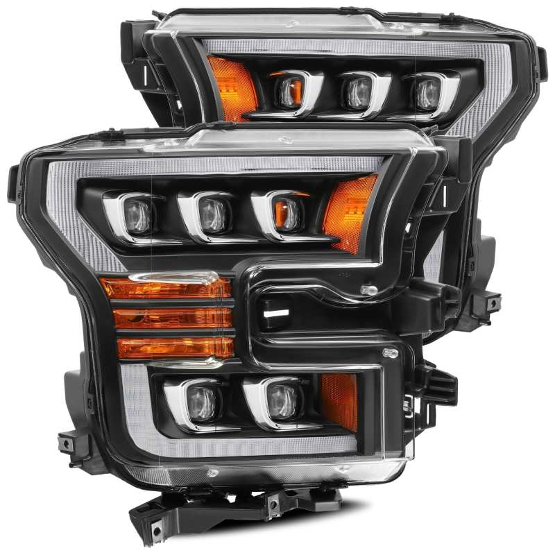 AlphaRex 17-20 Ford Raptor NOVA LED Proj Headlights Plank Style Matte Black w/Activ Light/Seq Signal - My Store