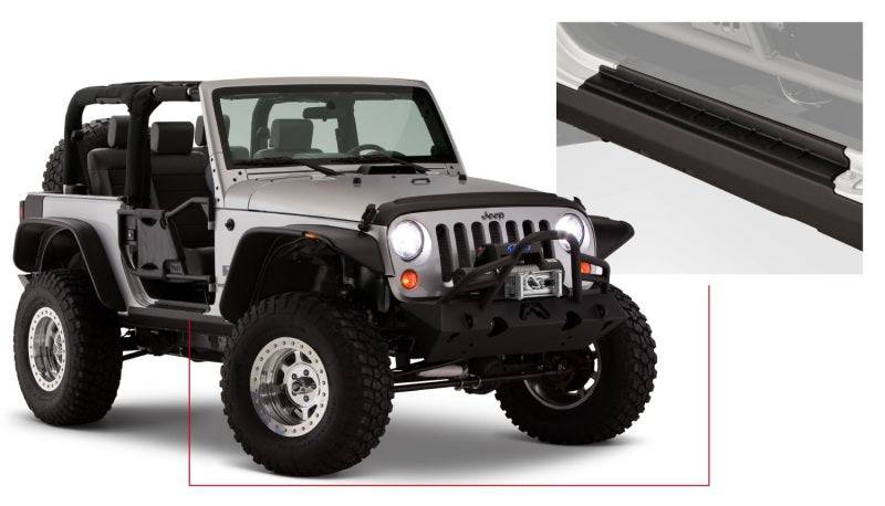 Bushwacker 07-18 Jeep Wrangler Trail Armor Rocker Panel and Sill Plate Cover - Black - Mammoth Racing -