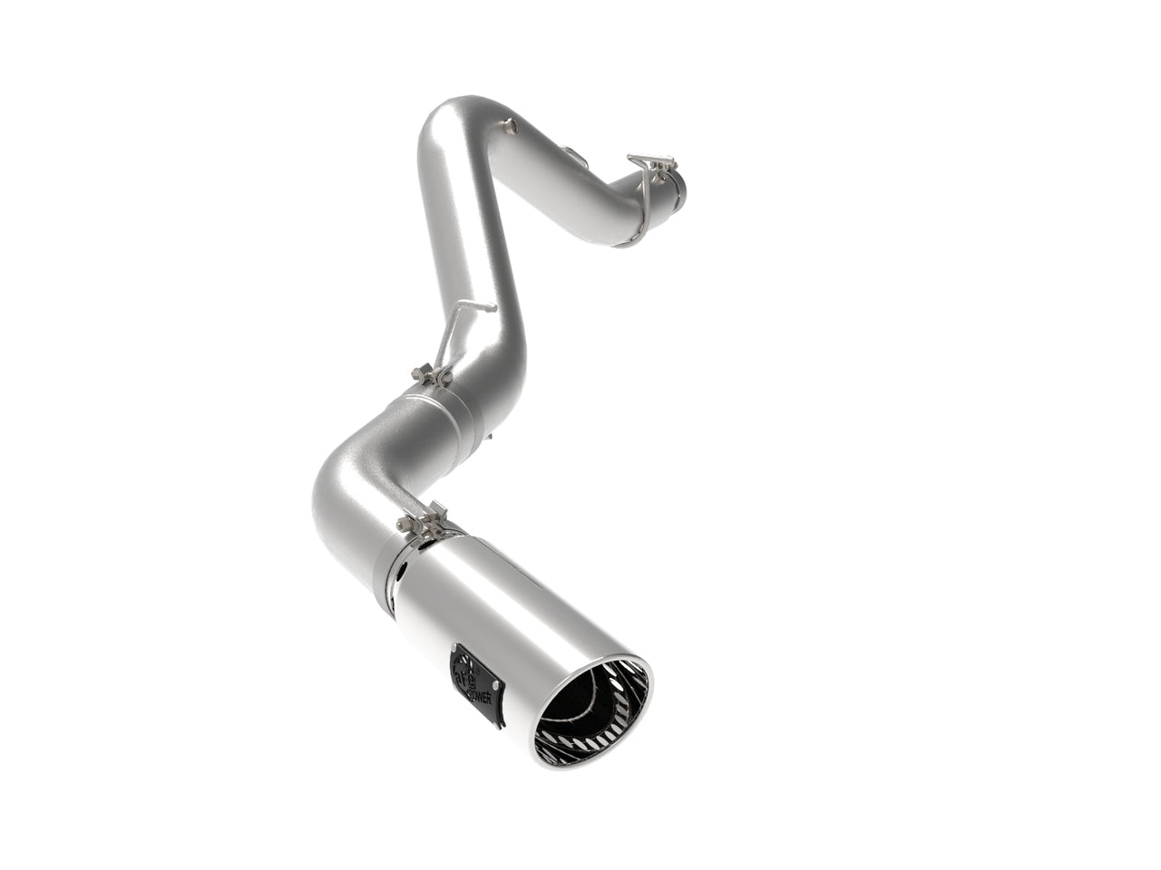 aFe Large Bore-HD 3in 409SS DPF-Back Exhaust System w/ Polished Tip RAM 1500 20-21 V6-3.0 - Mammoth Racing -