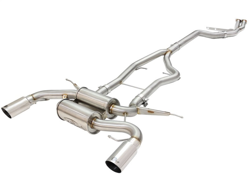 aFe MACHForce XP SS-304 Polish Tip 3.0in-2.5in Dia Cat Back Exhaust 11-13 BMW 335i (E90/E92) 3.0L - Mammoth Racing -