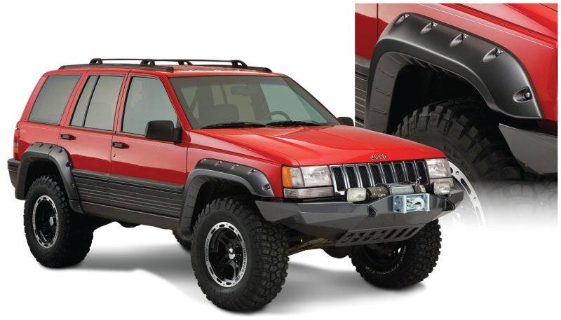 Bushwacker 93-98 Jeep Grand Cherokee Cutout Style Flares 4pc - Black - Mammoth Racing -