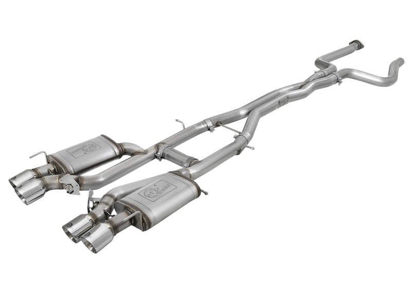 aFe MACHForce XP 3in 304 SS Cat-Back Dual Mode Exhaust w/ Polished Tips 16-17 Cadillac ATS-V V6-3.6L - Mammoth Racing -