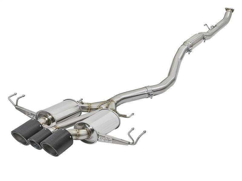 aFe POWER Takeda 2-1/2in to 2-1/4in 304SS Catback Dual-Exit Exhaust 17+ Honda Civic Type R w/CF Tips - My Store