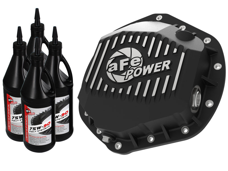 aFe Power Pro Series Rear Differential Cover Black w/Machined Fins & Gear Oil 14-18 RAM 6.7L Diesel - Mammoth Racing -