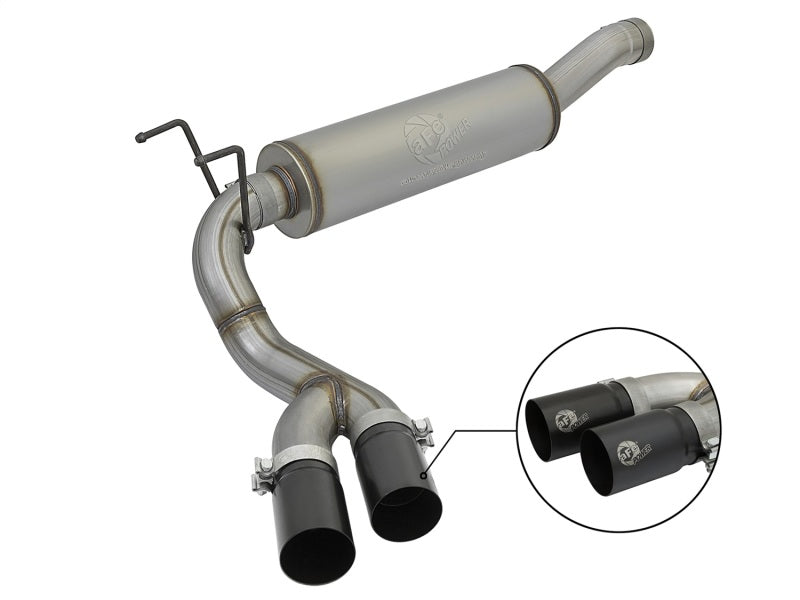 aFe Rebel Series 3-1/2in 409 SS Cat-Back Exhaust System w/Black Tip RAM 2500/3500 14-17 V8 6.4L - Mammoth Racing -