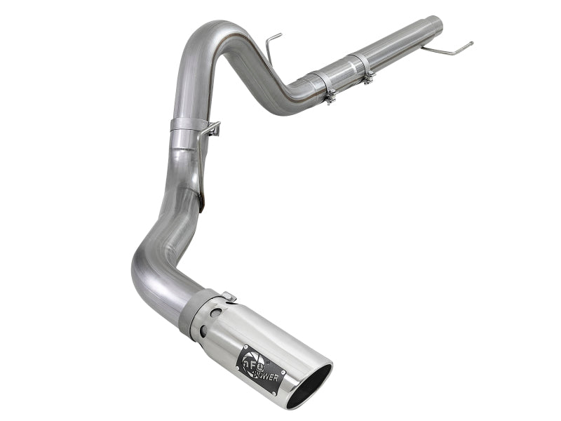 aFe Large Bore-HD 4in 409 SS DPF-Back Exh 18-19 Ford F-150 V6-3.0L (td) w/ Polished Tip - Mammoth Racing -
