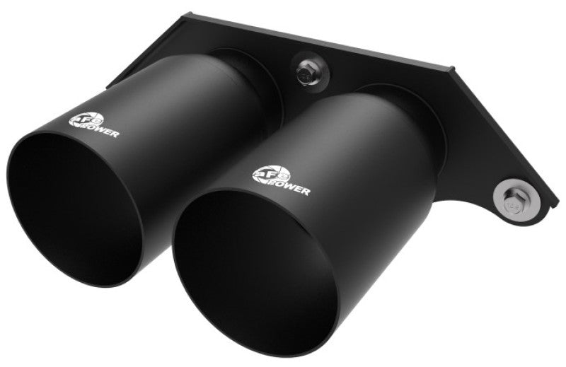 aFe Power Mach Force Xp 4in 304 SS Bolt-On Exhaust Tips Satin Black 14-19 Porsche 911 GT3 3.8L/4.0L - Mammoth Racing -