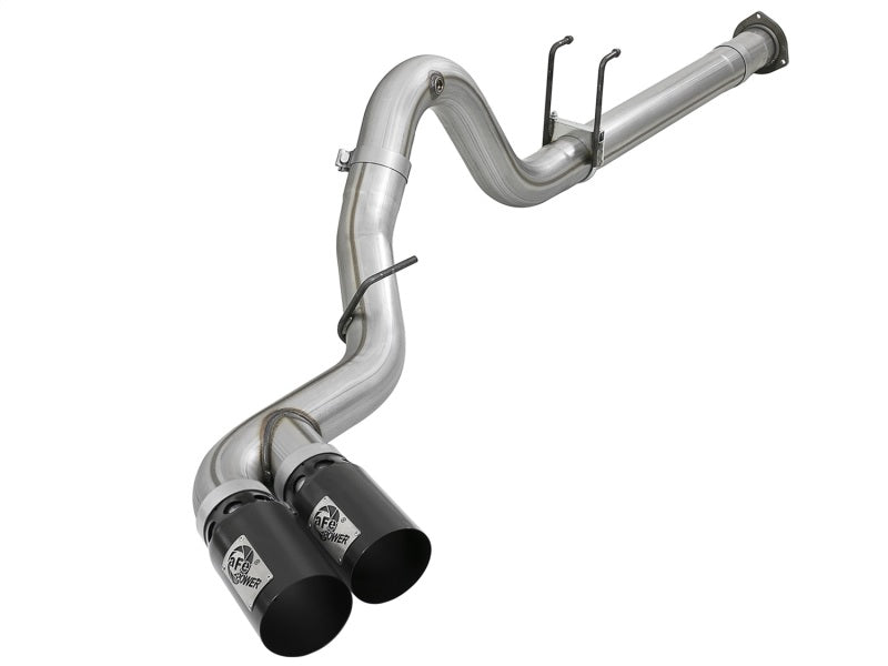 aFe Rebel XD 4in SS DPF-Back Exhaust 17-18 FOrd Diesel Trucks V8-6.7L (td) w/ Dual Black Tips - Mammoth Racing -