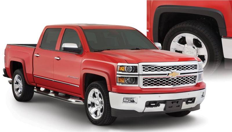 Bushwacker 15-18 Chevy Silverado 2500 HD Fleetside OE Style Flares 4pc 78.8/97.8in Bed - Black - Mammoth Racing -
