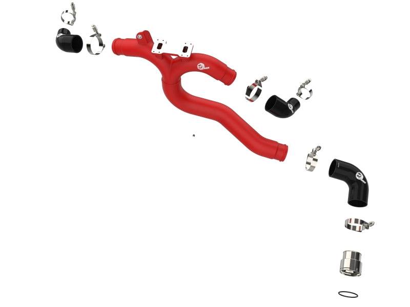 AFE 2018-2020 Kia Stinger 19-22 G70 BladeRunner 3in Aluminum Hot Charge Pipe Red - My Store