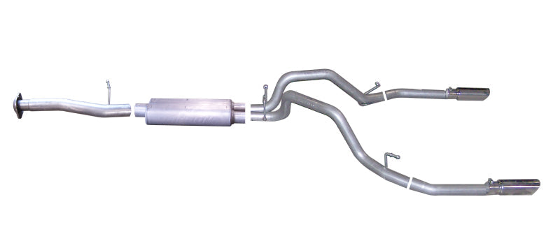 Gibson 07-09 Chevrolet Silverado 1500 LT 4.8l 2.5in Cat-Back Dual Split Exhaust - Stainless - Mammoth Racing -