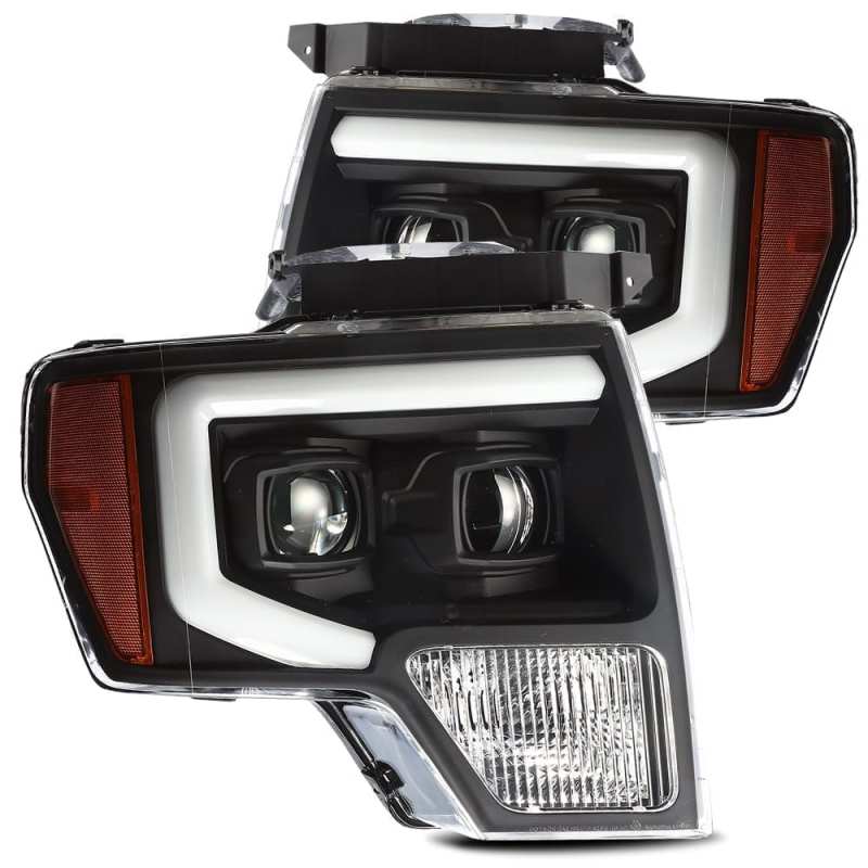 AlphaRex 09-14 Ford F-150 PRO-Series Projector Headlights Plank Style Black w/Activ Light/Seq Signal - My Store