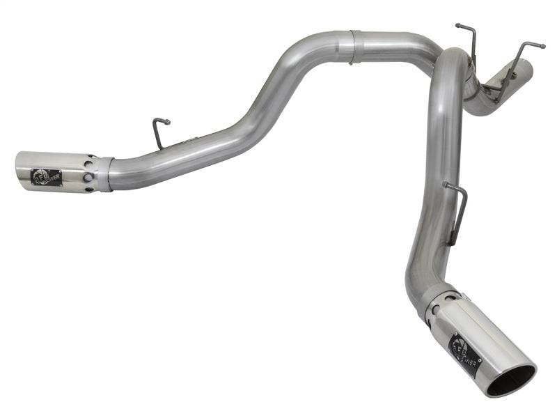 aFe Large Bore-HD 4in 409-SS DPF-Back Exhaust w/Dual Polished Tips 2017 GM Duramax V8-6.6L (td) L5P - My Store