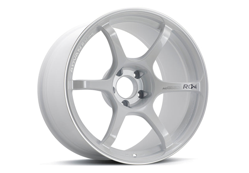 Advan RG-4 18x10 +35 5-114.3 Racing White Metallic & Ring Wheel - My Store