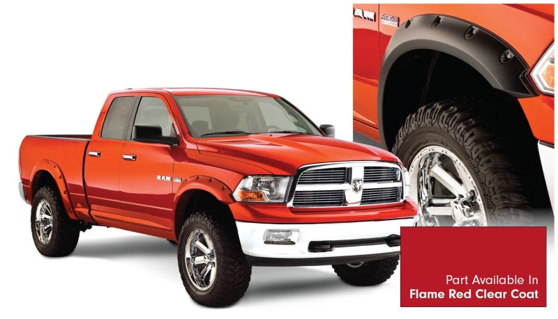 Bushwacker 16-18 Dodge Ram 1500 Fleetside Pocket Style Flares 4pc 67.4/76.3/96.3in Bed - Flame Red - My Store