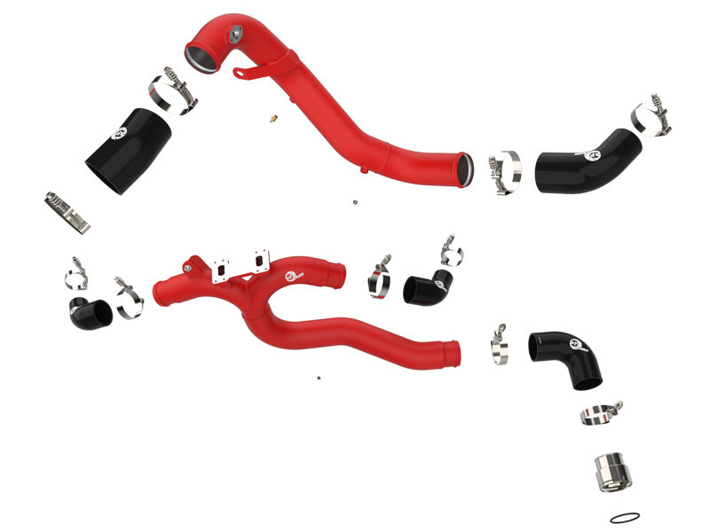 AFE 18-21 Kia Stinger V6-3.3L BladeRunner Alum Hot/Cold Charge Pipe Kit Red - Mammoth Racing -
