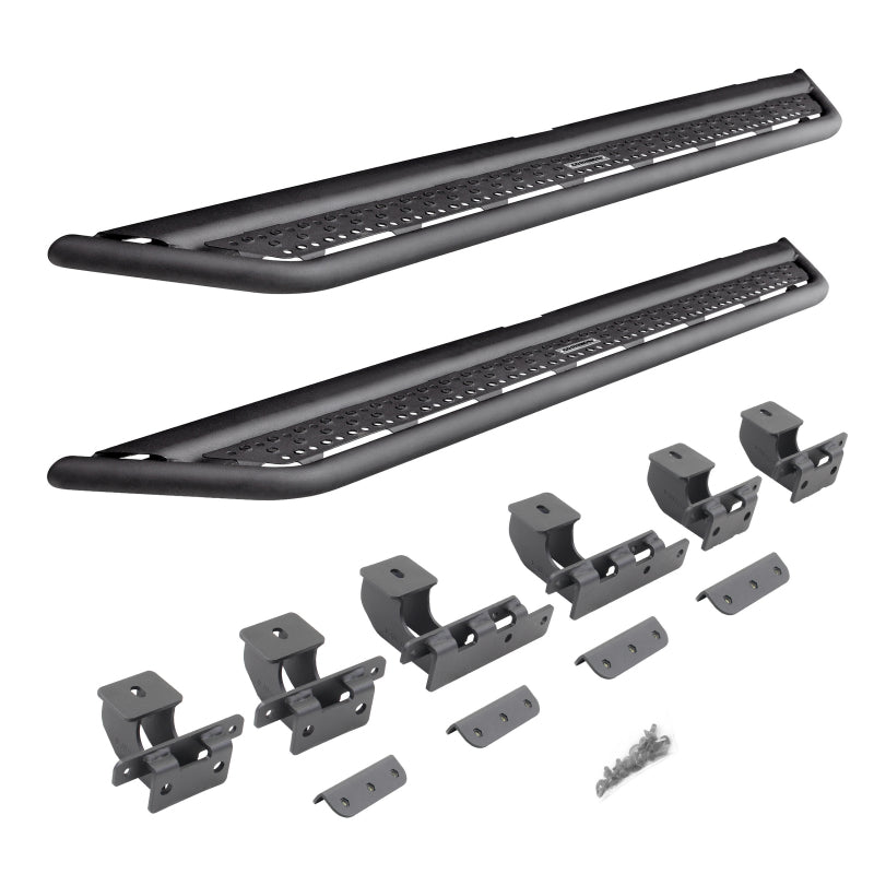 Go Rhino 2021+ Ford Bronco (Not Sport) Dominator Extreme D6 SideSteps Complete Kit w/SideStep + Brkt - Mammoth Racing -