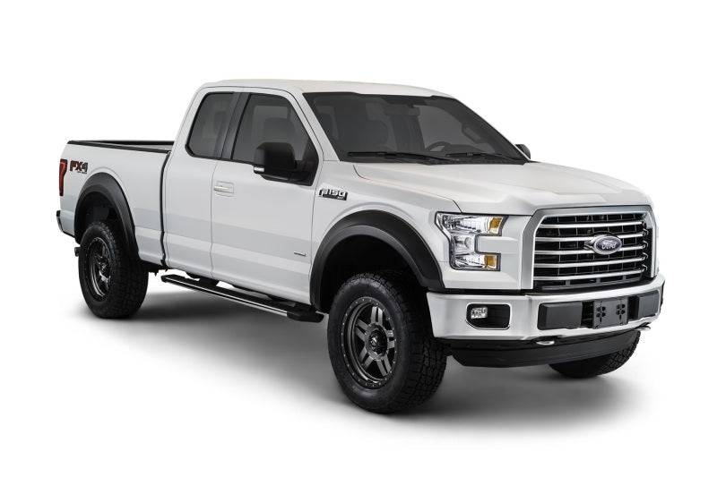 Bushwacker 15-17 Ford F-150 Styleside Extend-A-Fender Style Flares 4pc 67.1/78.9/97.6in Bed - Black - Mammoth Racing -