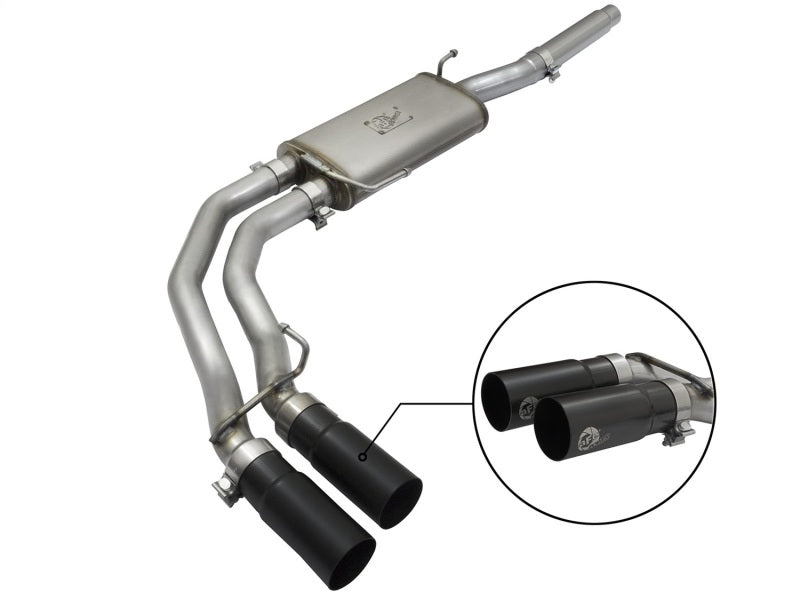 aFe Rebel Exhausts Cat-Back SS Ford F-150 04-08 V8 4.6/5.4L w/ Black Tips - Mammoth Racing -