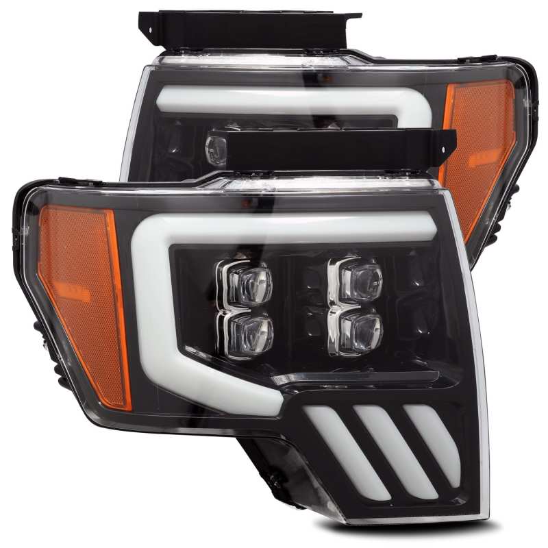 AlphaRex 09-14 Ford F-150 NOVA LED Proj Headlights Plank Style Gloss Black w/Activ Light/Seq Signal - My Store