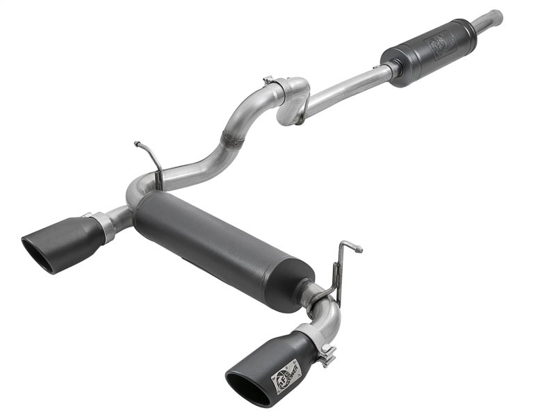 aFe Rebel Series 2.5in 304 SS Cat-Back Exhaust w/ Black Tips 2018+ Jeep Wrangler (JL) V6 3.6L - Mammoth Racing -