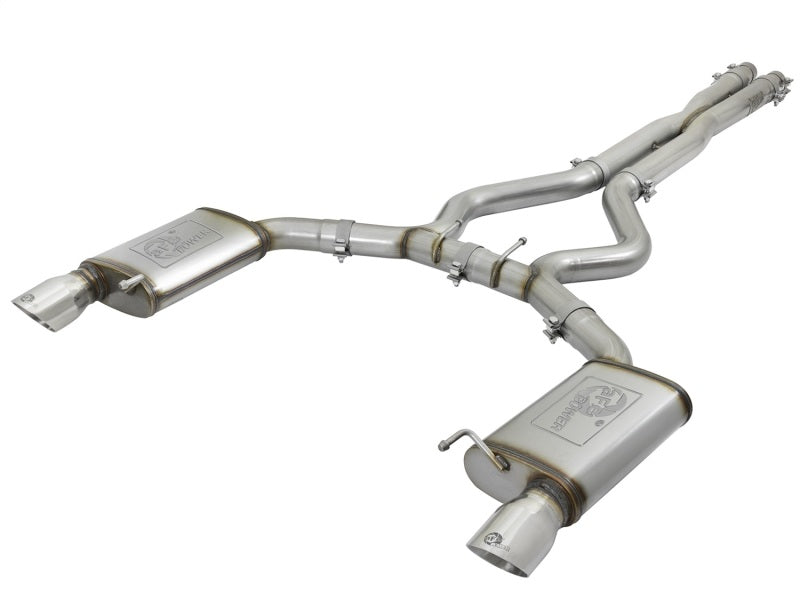 aFe MACHForce XP 3in 304 SS Cat-Back Exhausts w/ Polished Tips 15-17 Ford Mustang GT V8-5.0L/V6-3.7L - Mammoth Racing -