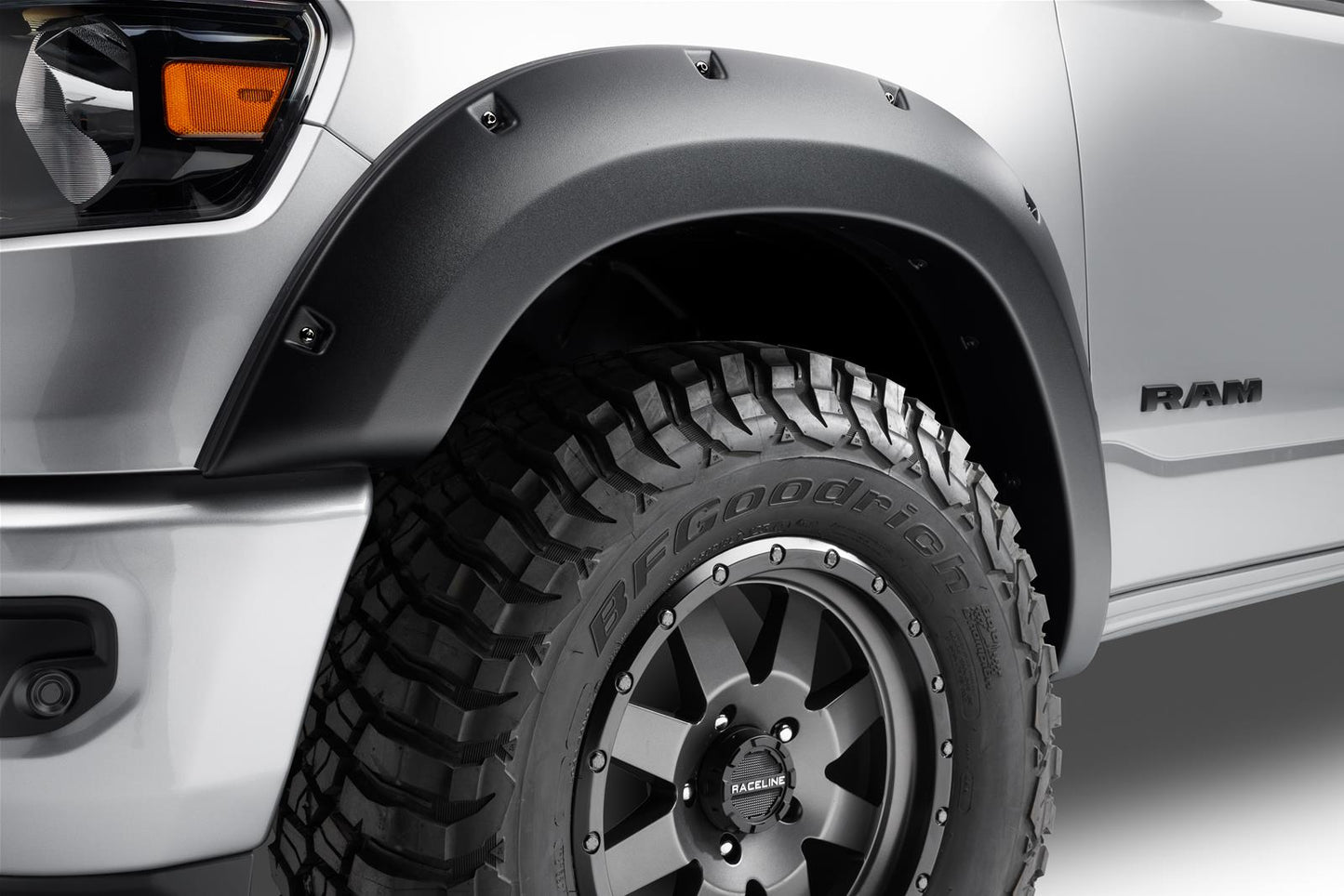 Bushwacker 19-22 Ram 1500 (Excl. Rebel/TRX) 76.3 & 67.4in Bed Forge Style Flares 4pc - Tex. Blk - Mammoth Racing -