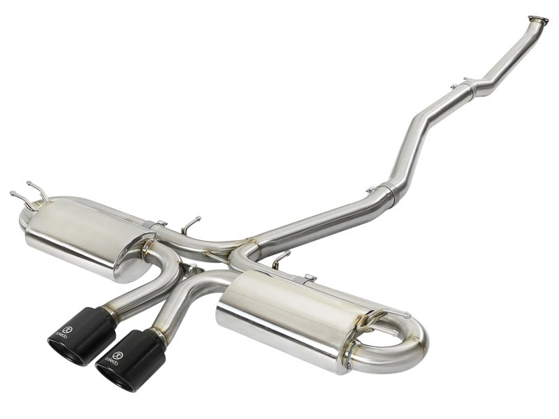aFe Takeda 3in 304 SS Cat-Back Exhaust w/ Dual Center Black Tips 17+ Honda Civic Si (2dr) I4 1.5L - Mammoth Racing -