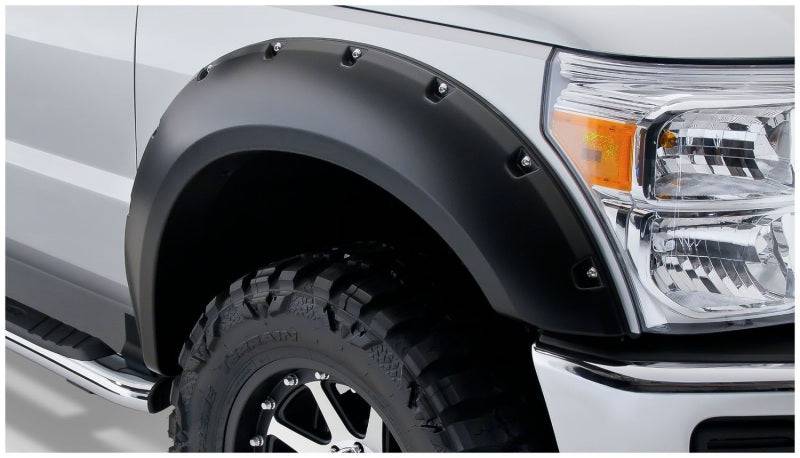 Bushwacker 11-16 Ford F-250 Super Duty Pocket Style Flares 2pc - Black - Mammoth Racing -