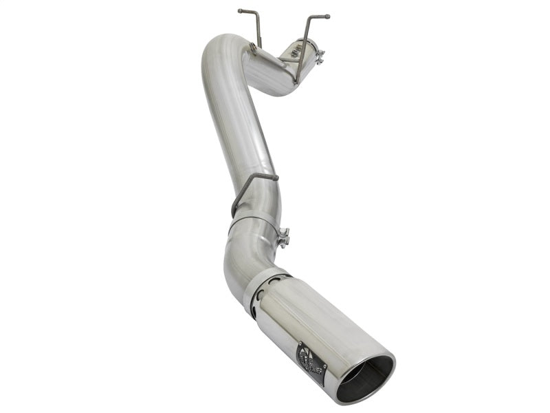 aFe ATLAS 5in DPF-Back Aluminized Steel Exhaust System w/Polished Tips 2017 GM Duramax 6.6L (td) L5P - Mammoth Racing -