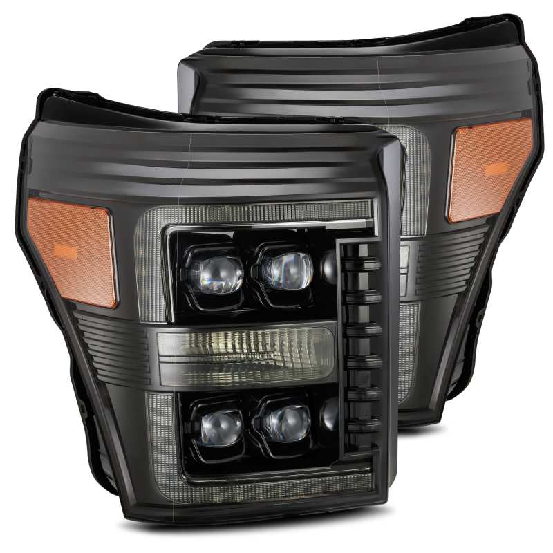 AlphaRex 11-16 Ford F-350 SD NOVA LED Proj Headlights Plank Style Alpha Blk w/Activ Light/Seq Signal - My Store